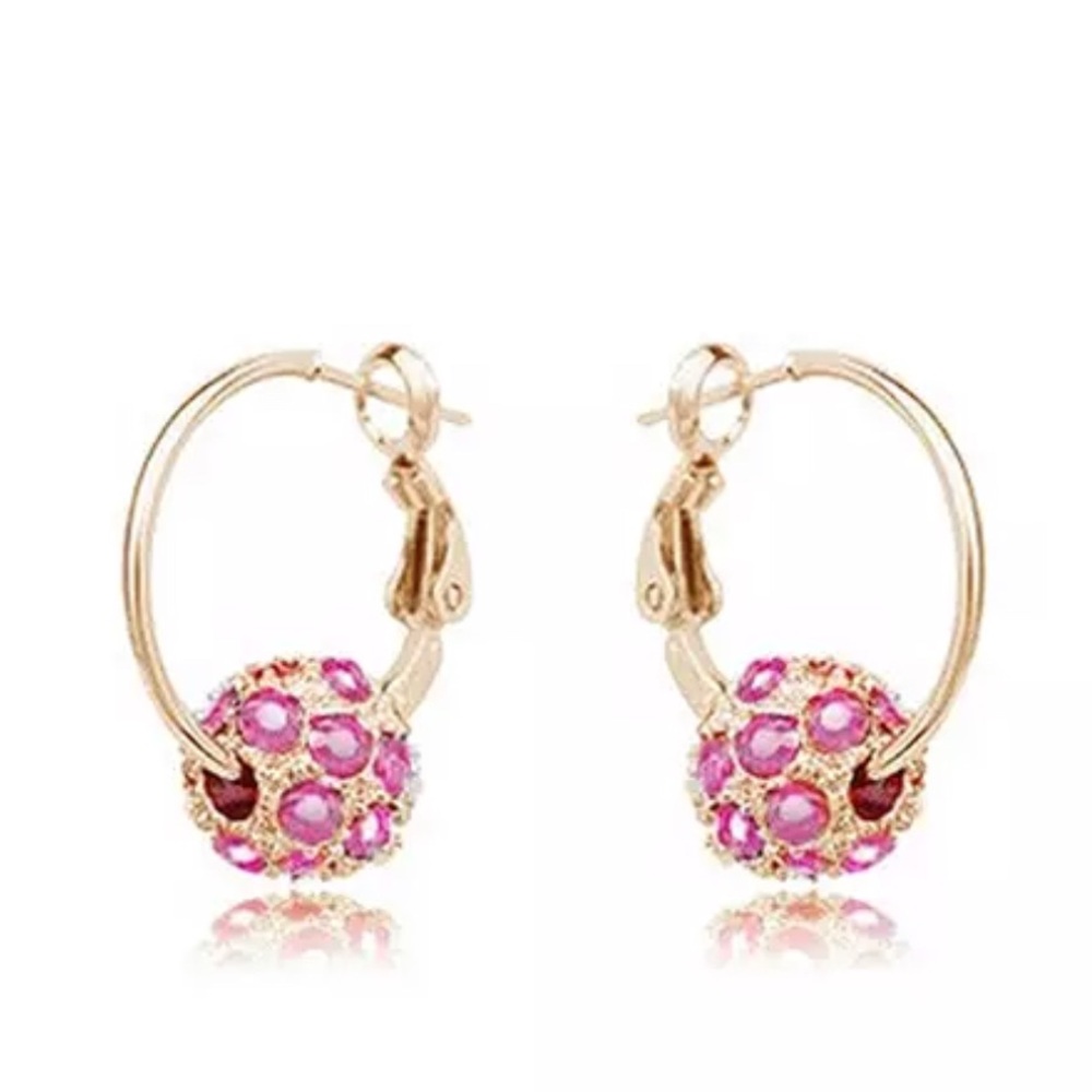 Pink Crystal Earrings New